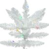 6.5′ Sparkle White Spruce Artificial Christmas Tree, Multi-Colored LED Lights